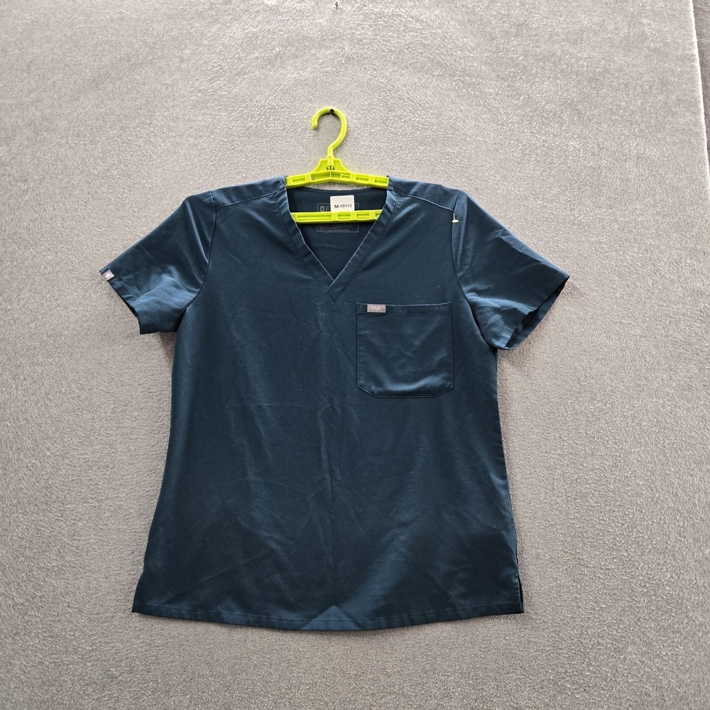 FIGS Women Scrub Top M Teal Catarina PO#3119 Short Sleeve